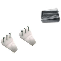 GANCIO QUADRO TIPO BLITZ PRONTY - TRIS FERRO NICHELATO/PLASTICA BIANCA CF=PZ 3- 12 confezioni