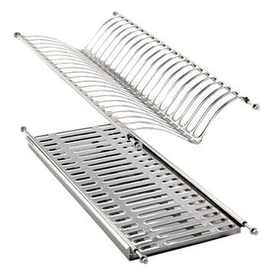 SCOLAPIATTI SCOLABICCHIERI ACCIAIO INOX  CON VASCHETTA L.CM 90