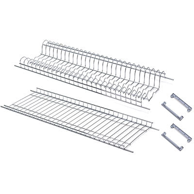 SCOLAPIATTI SCOLABICCHIERI ACCIAIO CROMATO - SUPP LATERALI PLT L.CM 76- 1 confezioni