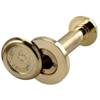 SPIONCINO GRANDANGOLO PORTE SECUREMME - FINITURA OTTONE LUCIDO F.MM 16 L.MM 40/70- 3 pezzi