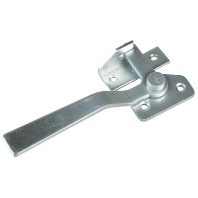 MANIGLIA BLOCCO ZINCATA X SERRAMENTI - MM 130X47 H.MM 27 + INCONTRO MM 52X20 DX- 5 pezzi