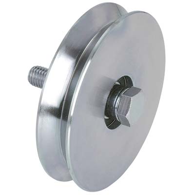 RUOTA CANCELLO A FISSARE GOLA V 402 COMBI  ZINCATA + CUSCINETTO MM 120