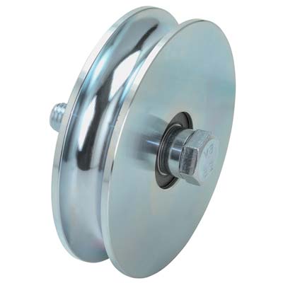 RUOTA CANCELLO A FISSARE GOLA TONDA 405 COMBI  ZINCATA + DOPPIO CUSCINETTO GOLA MM 16 MM 100