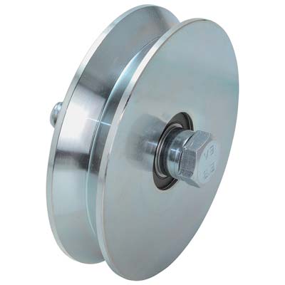 RUOTA CANCELLO A FISSARE GOLA V 407 COMBI  ZINCATA + DOPPIO CUSCINETTO MM 100