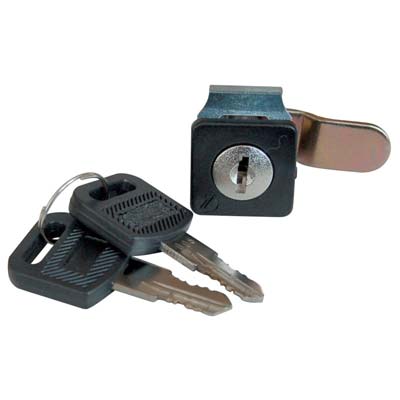 SERRATURA A CILINDRO LEVA DRITTA MAKROLON - PLASTICA NERA F.MM 20X20 L.MM 19- 5 pezzi