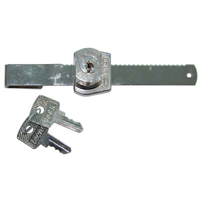 SERRATURA A CILINDRO VETRINE SCORREVOLI - ACCIAIO NICHELATO SPESS.MAX MM 7 L.MM 100/135 KA- 4 pezzi