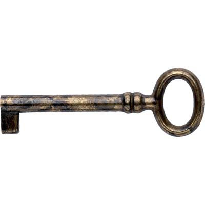 CHIAVE MOBILI ANTICO MG8424 METALSTYLE - ZAMA OTTONE ANTICATO MM 70- 10 pezzi