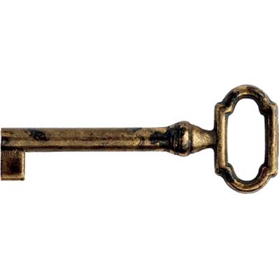 CHIAVE MOBILI ANTICO MG8467 METALSTYLE - ZAMA OTTONE ANTICATO MM 27X61- 5 pezzi