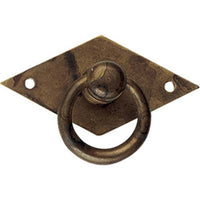 MANIGLIETTA MOBILI ANTICO MG28 METALSTYLE - ZAMA OTTONE ANTICATO + BASE MM 50X33- 5 pezzi