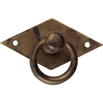 MANIGLIETTA MOBILI ANTICO MG28 METALSTYLE - ZAMA OTTONE ANTICATO + BASE MM 50X33- 5 pezzi