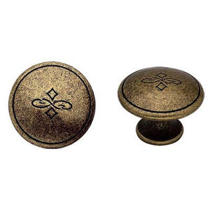 POMOLO ZAMA FLORENCE MG624 METALSTYLE - OTTONE ANTICATO MM 25X20- 10 pezzi