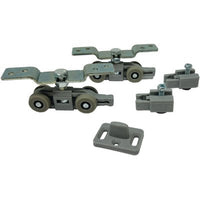 CARRELLI SCORREVOLI IN KIT 1400/07 OMGE  X BINARIO 1400 OMGE KIT=2 CARRELLI+2 FERMI+1 PINNA