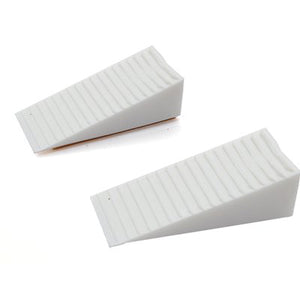 FERMAPORTA ADESIVO A CUNEO PRONTY - PLASTICA BIANCO CF=PZ 2- 12 confezioni