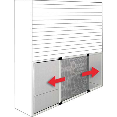 ZANZARIERA FINESTRA ESTENSIBILE EFFE  ALLUM BCO RAL 1013 FIB VETRO/PVC CM 75/142 H.CM 50