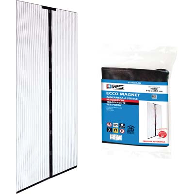ZANZARIERA PORTA ECCO MAGNET IRS  POLIESTERE NERO PANNELLI 2 CM 140 H.CM 250
