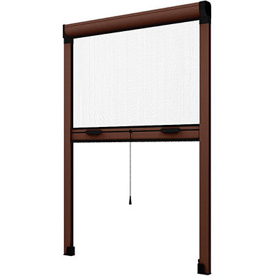 ZANZARIERA KIT FINESTRA EFFE  MARRONE RAL 8017 FIBRA VETRO/PVC CM 140 H.CM 170