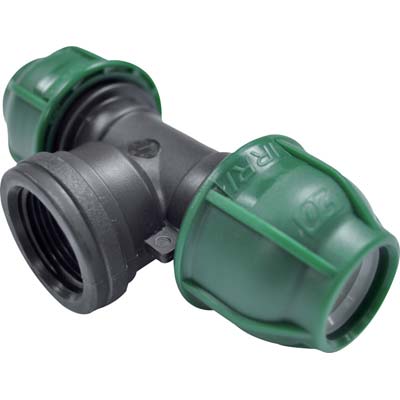 TEE A COMPRESSIONE FILETTO FEMMINA PN10 - MM 25X3/4F- 10 pezzi