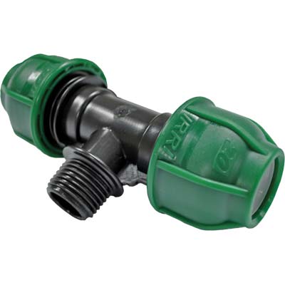 TEE A COMPRESSIONE FILETTO MASCHIO PN10 - MM 16X1/2M- 10 pezzi