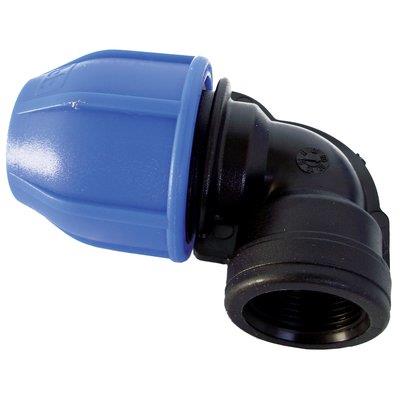 GOMITO A COMPRESSIONE FILETTO FEMMINA PN16 - MM 25X1/2F- 10 pezzi