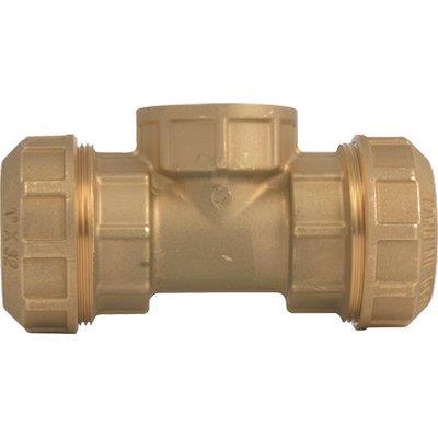 TEE A COMPRESSIONE FILETTO FEMMINA PN25 735 ITAP - OTTONE MM 20X1/2F- 8 pezzi