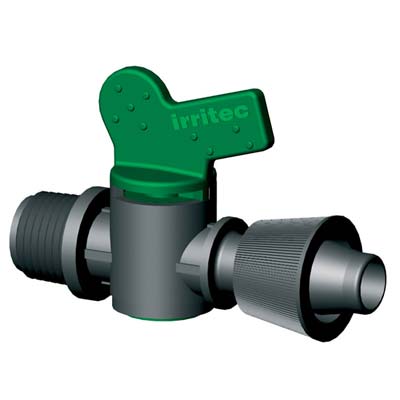 VALVOLA FILETTO MASCHIO X TUBO GOCCIOLANTE IRRITEC - MM 16X3/4M- 50 pezzi