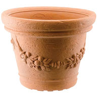 VASO TONDO ELIOS POTTERY COLLECTION GDM  RESINA TERRACOTTA CM 35 H.CM 28