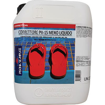 REGOLATORE PH MENO 15% X PISCINA LIQUIDO LT 5 Piscina Semplice