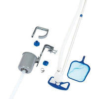 KIT PULIZIA PISCINA DELUXE 58237 BESTWAY  SCOPA+RETINO+TUBO+MANICO+ADATTATORI+SKIMMER