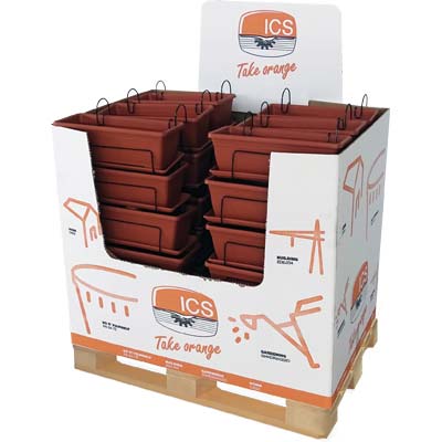 CASSETTA + SOTTOCASSETTA JUMBOX METAL IRIS ICS - PP TERRACOTTA CM 50X20 H.CM 16 CF=PZ 36