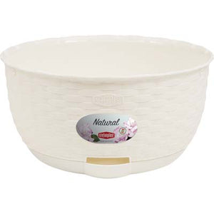 CIOTOLA RATTAN NATURAL STEFANPLAST - PP BIANCO CM 30 H.CM 14,5- 2 pezzi