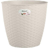 VASO RATTAN TONDO NATURAL STEFANPLAST - PP BIANCO CM 19 H.CM 17,5- 4 pezzi