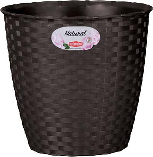 VASO RATTAN TONDO NATURAL STEFANPLAST - PP MOKA CM 19 H.CM 17,5- 4 pezzi
