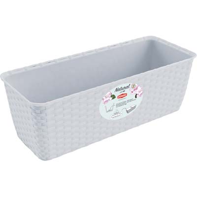 CASSETTA + RISERVA NATURAL STEFANPLAST - PP RATTAN BIANCO CM 50X18 H.CM 16- 3 pezzi