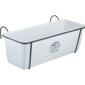 CASSETTA + RISERVA +BALCONIERA NATURAL STEFANPLAST  PP RATTAN BIANCO CM 50X18 H.CM 16