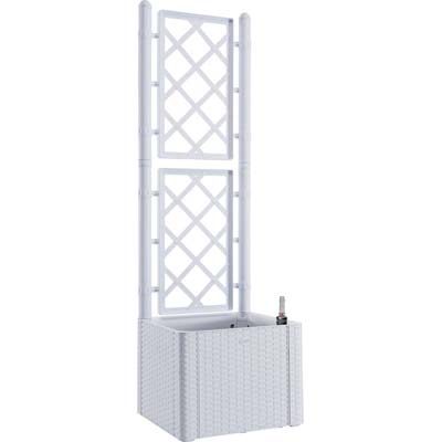 FIORIERA + GRIGLIATO NATURAL DELUXE STEFANPLAST - PP RATTAN BIANCO CM  43X43 H.CM 142