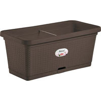 CASSETTA + RISERVA + RUOTE NATURAL STEFANPLAST  PP RATTAN MOKA CM 80X40 H.CM 34