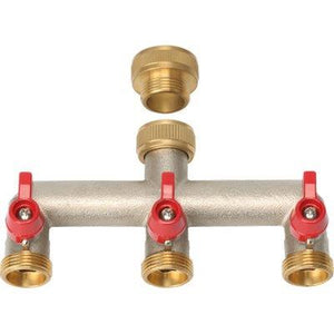 PRESA A RUBINETTO OTTONE 3 USCITE FILETTATE STARS  3/4F