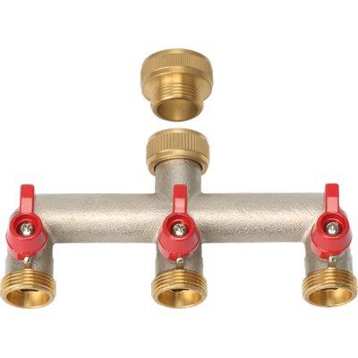 PRESA A RUBINETTO OTTONE 3 USCITE FILETTATE STARS  3/4F