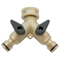 PRESA A RUBINETTO OTTONE 2 INNESTI RAPIDI STARS  3/4F