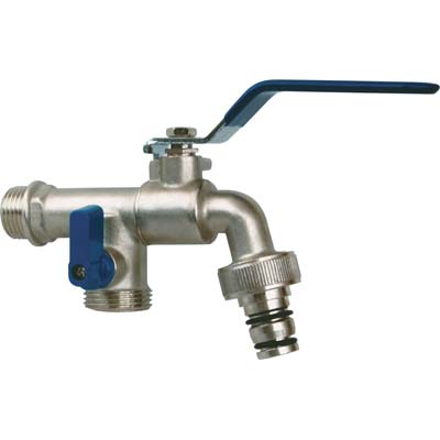 RUBINETTO A SFERA + DOPPIA USCITA STARS  ATTACCO 1/2M USCITE 3/4M+INNESTO RAPIDO