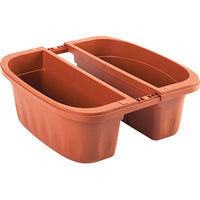 FIORIERA DOPPIA KLUNIA BAMA  PP TERRACOTTA CM 40X19,8 H.CM 18,5