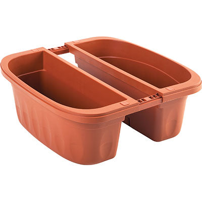 FIORIERA DOPPIA KLUNIA BAMA  PP TERRACOTTA CM 40X19,8 H.CM 18,5