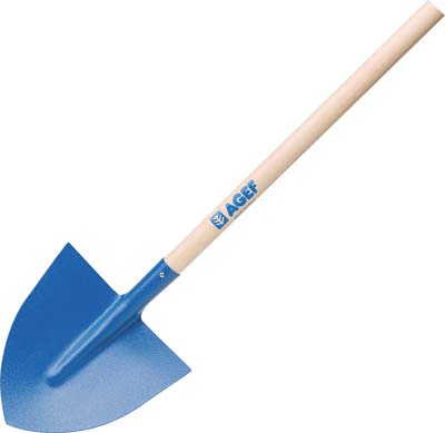 BADILETTO A PUNTA + M.LEGNO AGEF  ACCIAIO/FAGGIO CM 21X21,5 H.CM 120