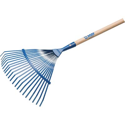 SCOPA GIARDINO A VENTAGLIO + MANICO 850 AGEF  ACCIAIO VERN/FAGGIO CM 38 H.CM 130