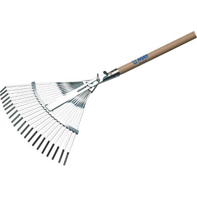 SCOPA GIARDINO A VENTAGLIO + MANICO 851 AGEF  ACCIAIO ZINC/FAGGIO CM 39/48 H.CM 165