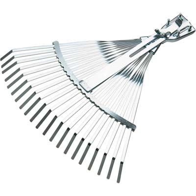 SCOPA GIARDINO A VENTAGLIO A MORSETTO 851B AGEF - ACCIAIO ZINC CM 39/48X41,5 O.MM 26- 2 pezzi