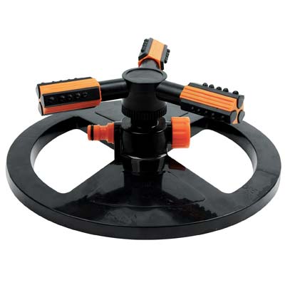 IRRIGATORE 3 BRACCI SU BASE STARS - PLASTICA CIRCOLARE INNESTO RAPIDO PASSANTE- 2 pezzi