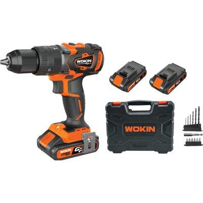 TRAPANO A PERCUSSIONE BATT GP20V 620160 WOKIN  VOLT 20X2 AH 2,0 + ACCESSORI + VALIGIA