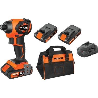 AVVITATORE IMPULSI BATTERIA GP20V 620222 WOKIN  VOLT 20X2 AH 2,0 BRUSHLESS + BORSA