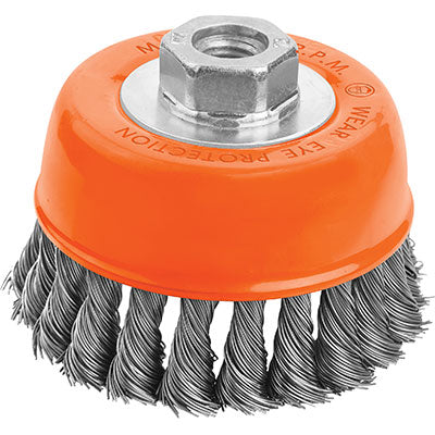 SPAZZOLA ACCIAIO RITORTO A TAZZA + FIL 7701 WOKIN - MM  75 F.M14 770103- 6 pezzi